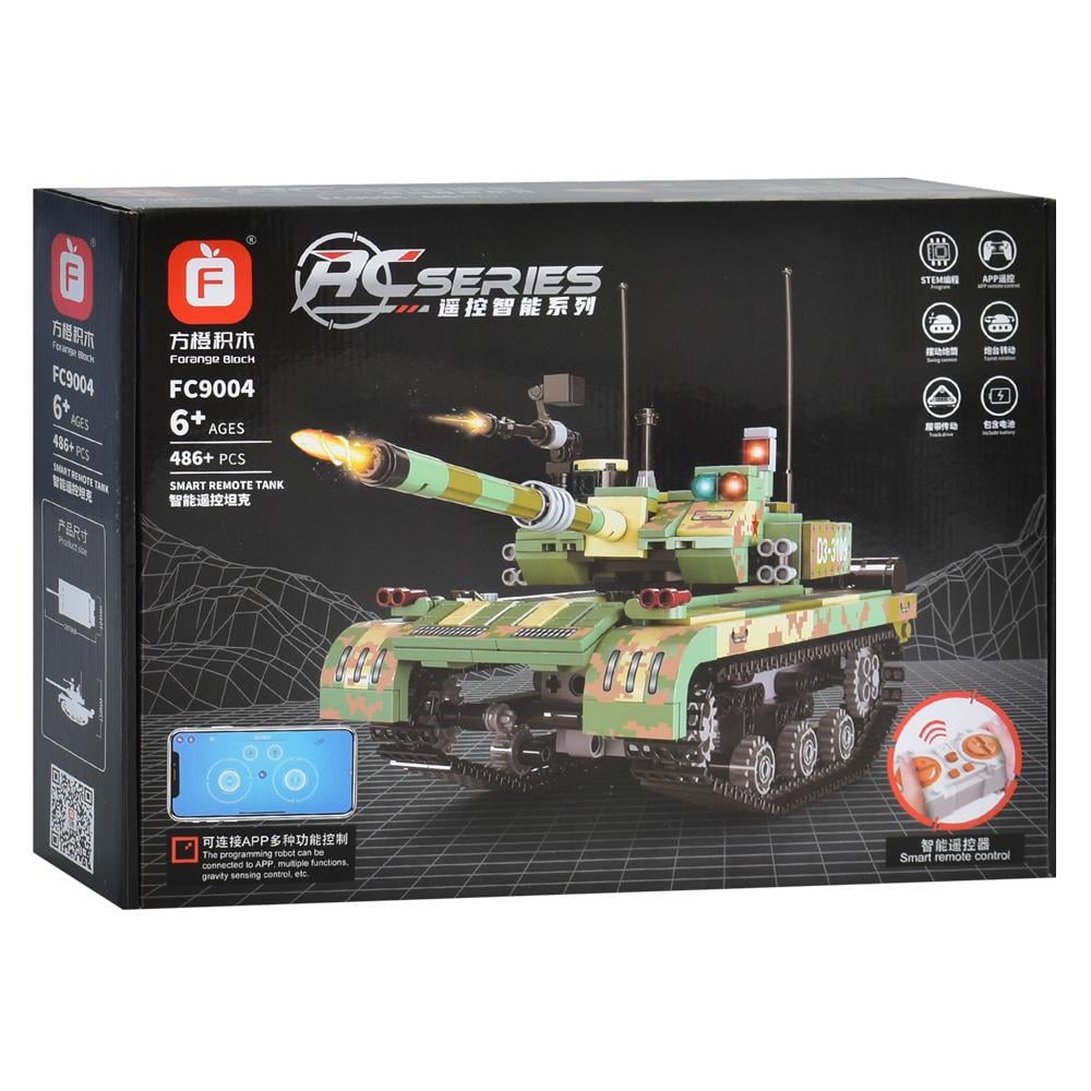 Конструктор на радиоуправлении Танк гусеничный с двигающейся башня (FC9004)