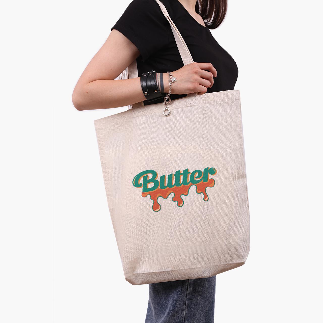 Эко сумка шоппер Butter BTS 41x39x8 см Бежевый (9227-3267-WTD)