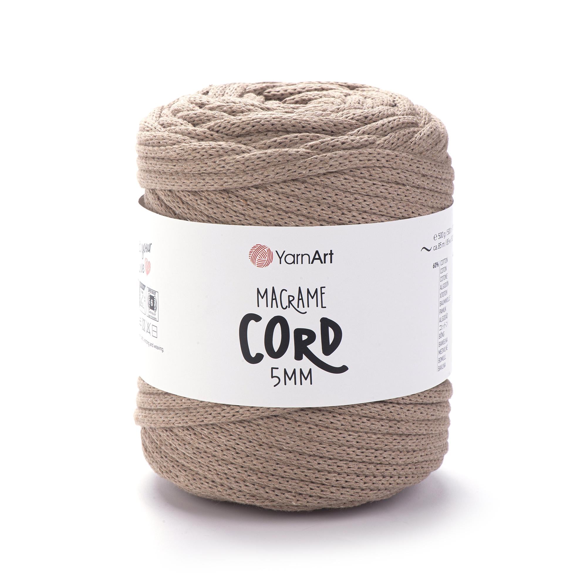 Шнур плетеный Macrame Cord с сердечником 5 мм Какао №768 (1815125771)