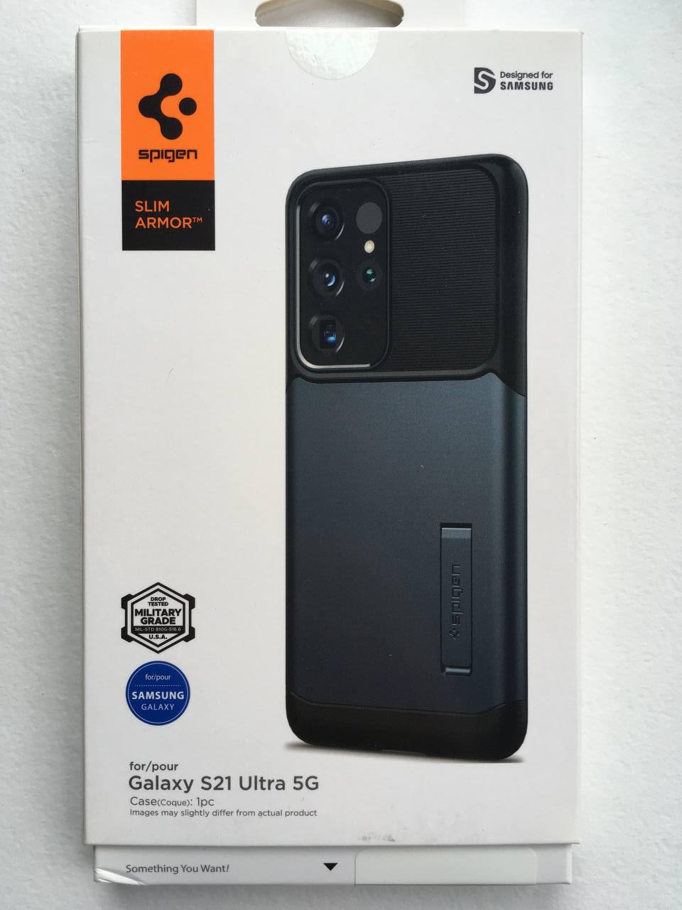 Чехол противоударный с подставкой Spigen Slim Armor ACS02375 для Samsung Galaxy S21 Ultra (6.8") Slate - фото 2