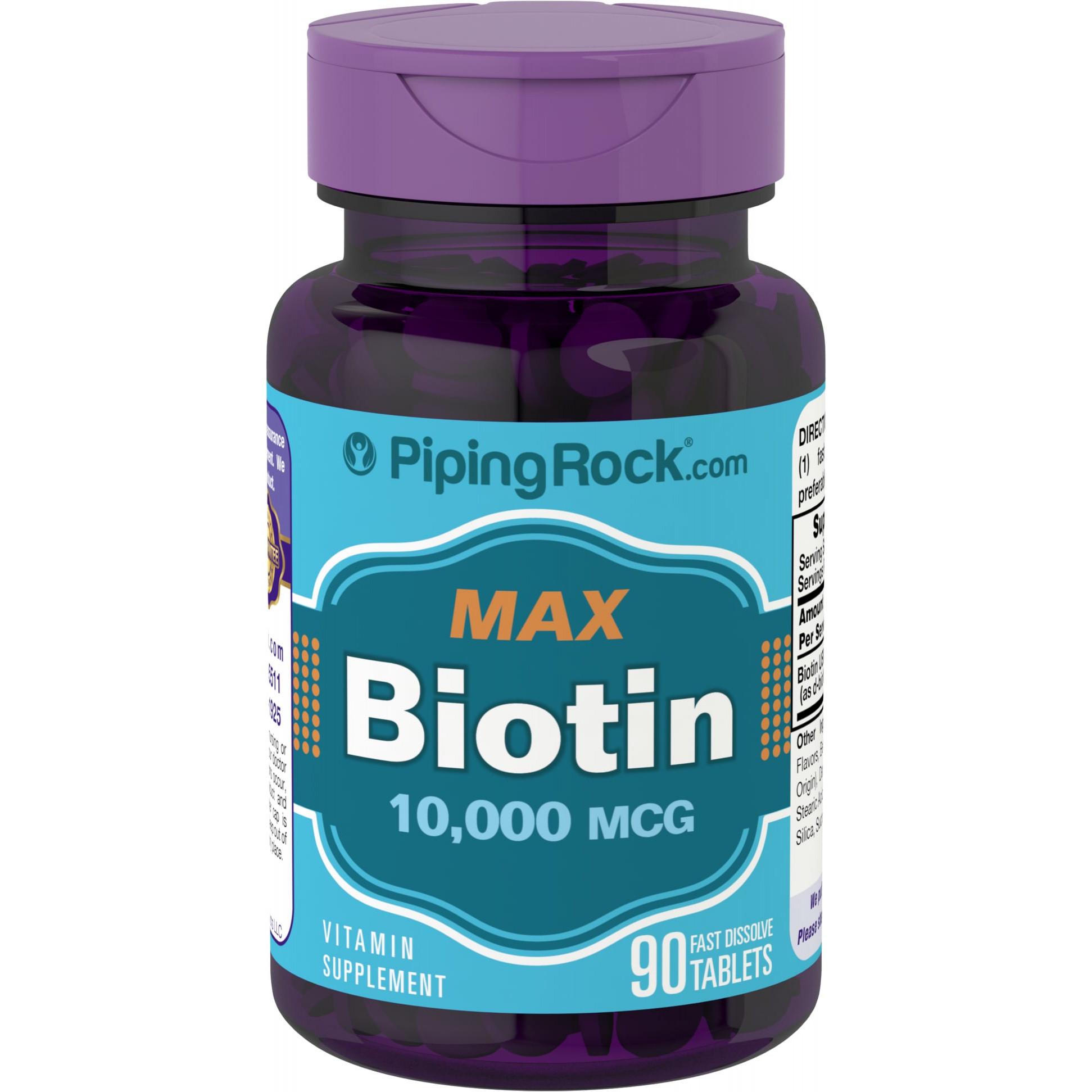 Биотин Piping Rock Max Biotin 10000 mcg 90 Fast Dissolve tablets