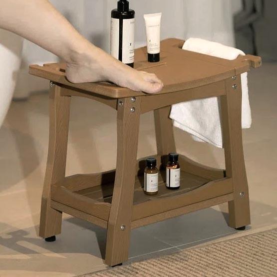 Табурет для ванной из дерева Графити Корица (ТВН-009833)