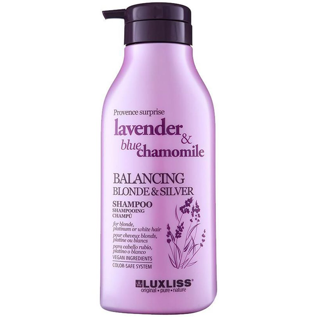 Шампунь відтінковий Luxliss Provence Surprise Balancing Blonde&Silver Lavender&Blue Chamomile для блондованого волосся 500 мл - фото 1