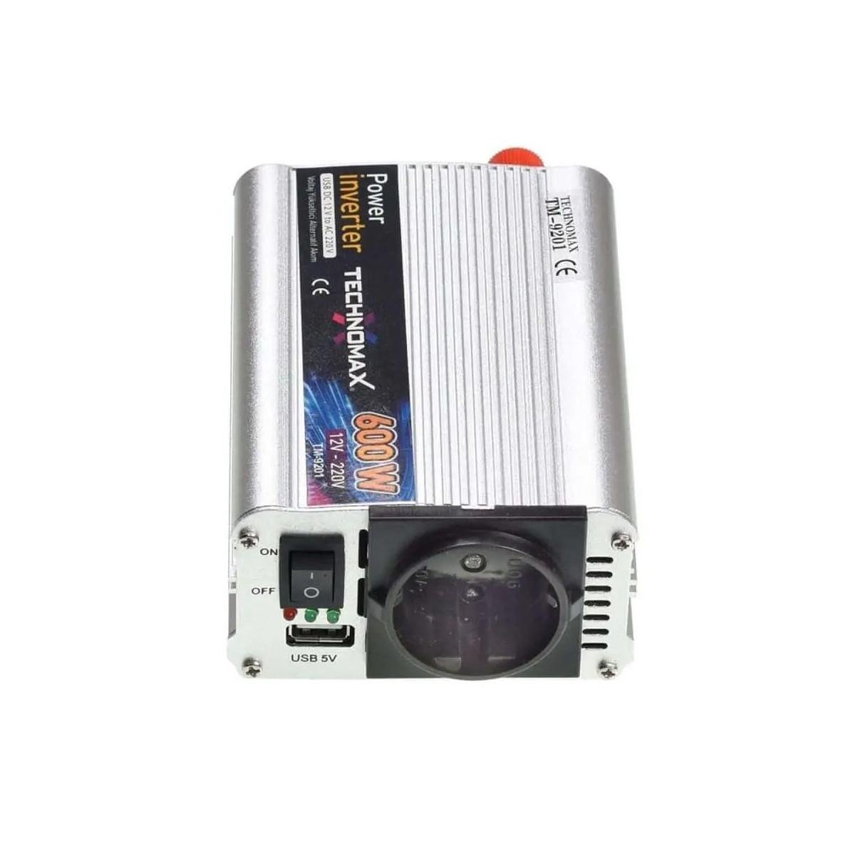 Інвертор Technomax TM-9201 600w з апроксимованою синусоїдою 12V-220V 50Гц (1856101444)