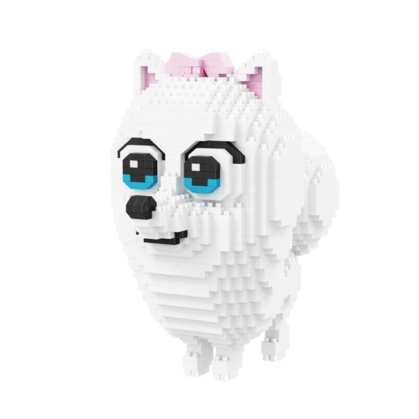 Конструктор Magic Bloks 3D Тайная жизнь домашних животных Померанский шпиц Гиджет из пластика на 1928 год дет. Белый (150-98-BX-171)