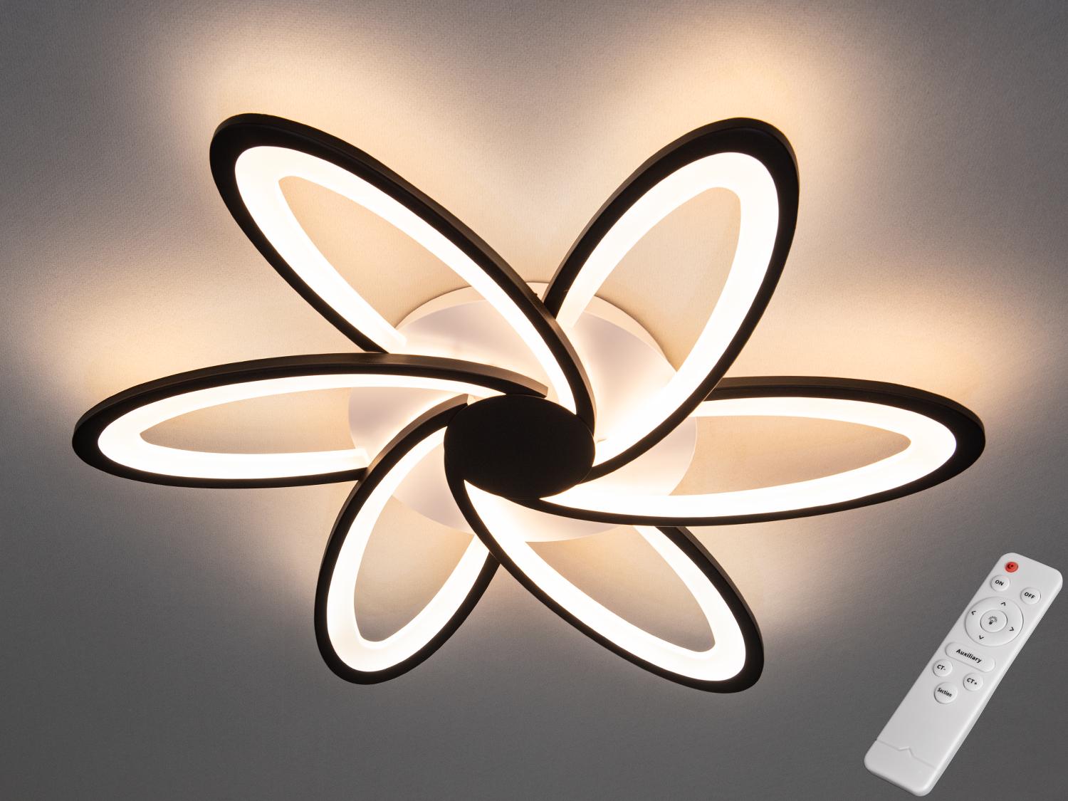 Люстра Led акрилова пристельова з димером 92 Вт (2445/6BK dimmer)