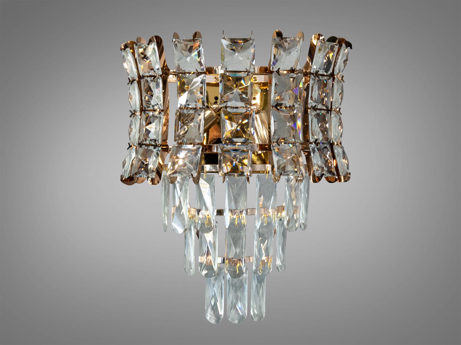 Светильник настенный хрустальный на 2 лампы Золотой (8017/2w SGD)