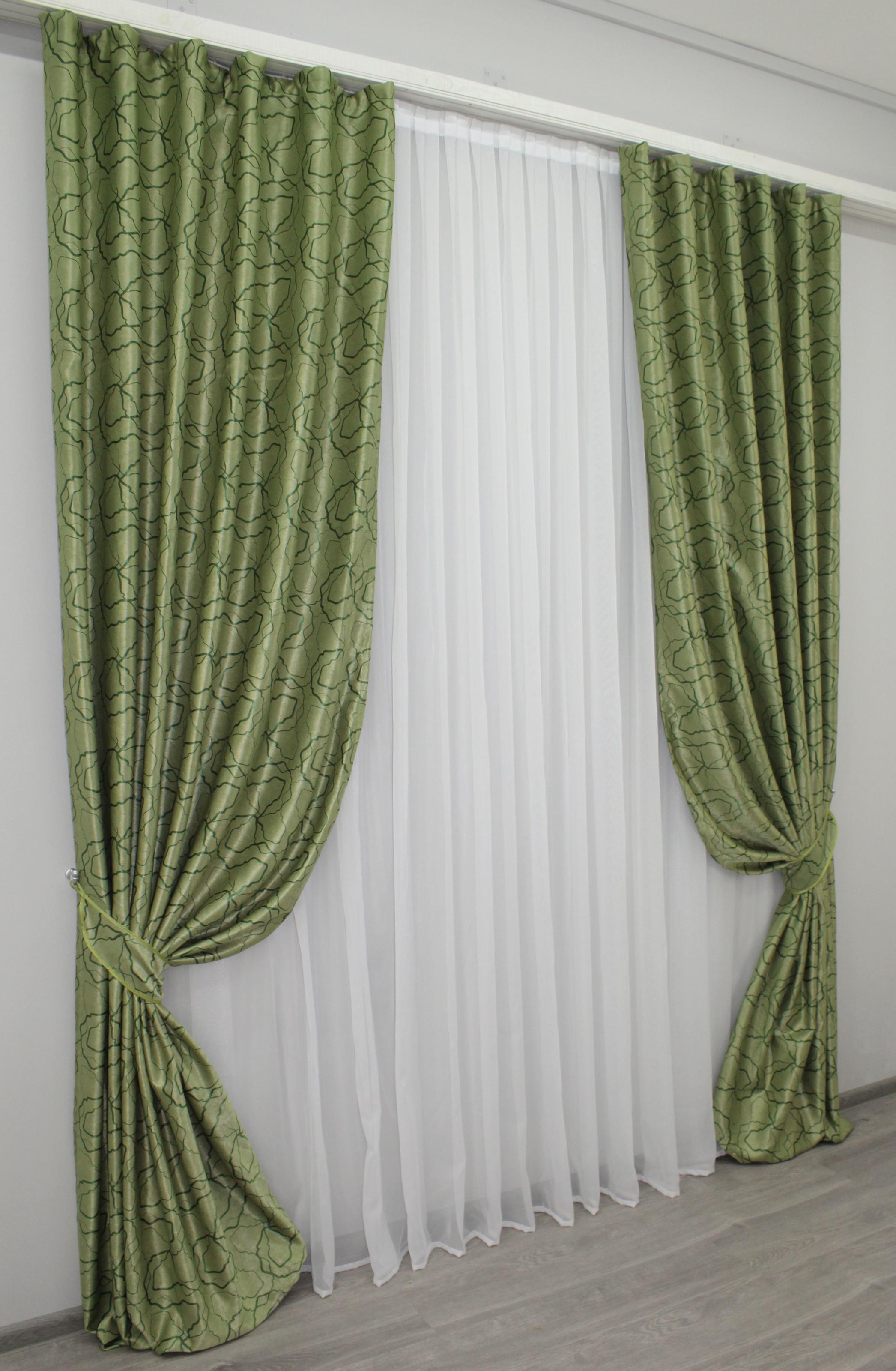 Комплект штор VR-Textil № 933ш Б блэкаут 150х280 см 2 шт. Зеленый (30-736)