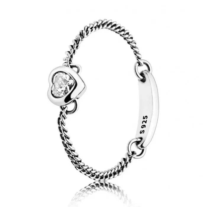 Срібна каблучка Серце р. 17 (14000556)