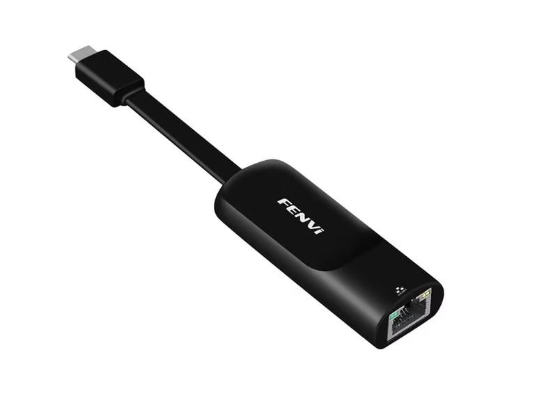 Сетевой адаптер Type-C на RJ45 Fenvi FR-G1000C 1000Mbps Gigabit Ethernet Black (19128)