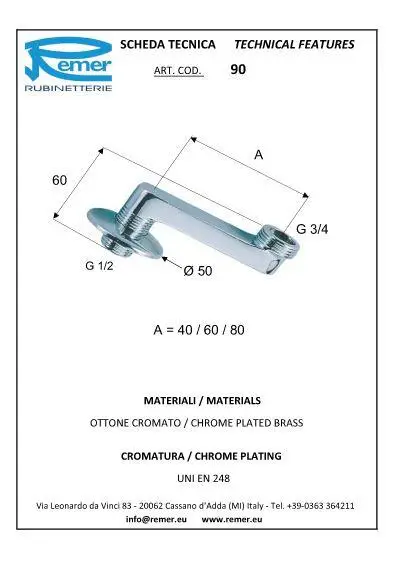Эксцентрик сантехнический Remer удлиненный 60 мм с чашкой 1/2 3/4 - фото 2 Эксцентрик сантехнический Remer удлиненный 60 мм с чашкой 1/2 3/4 - фото 2
