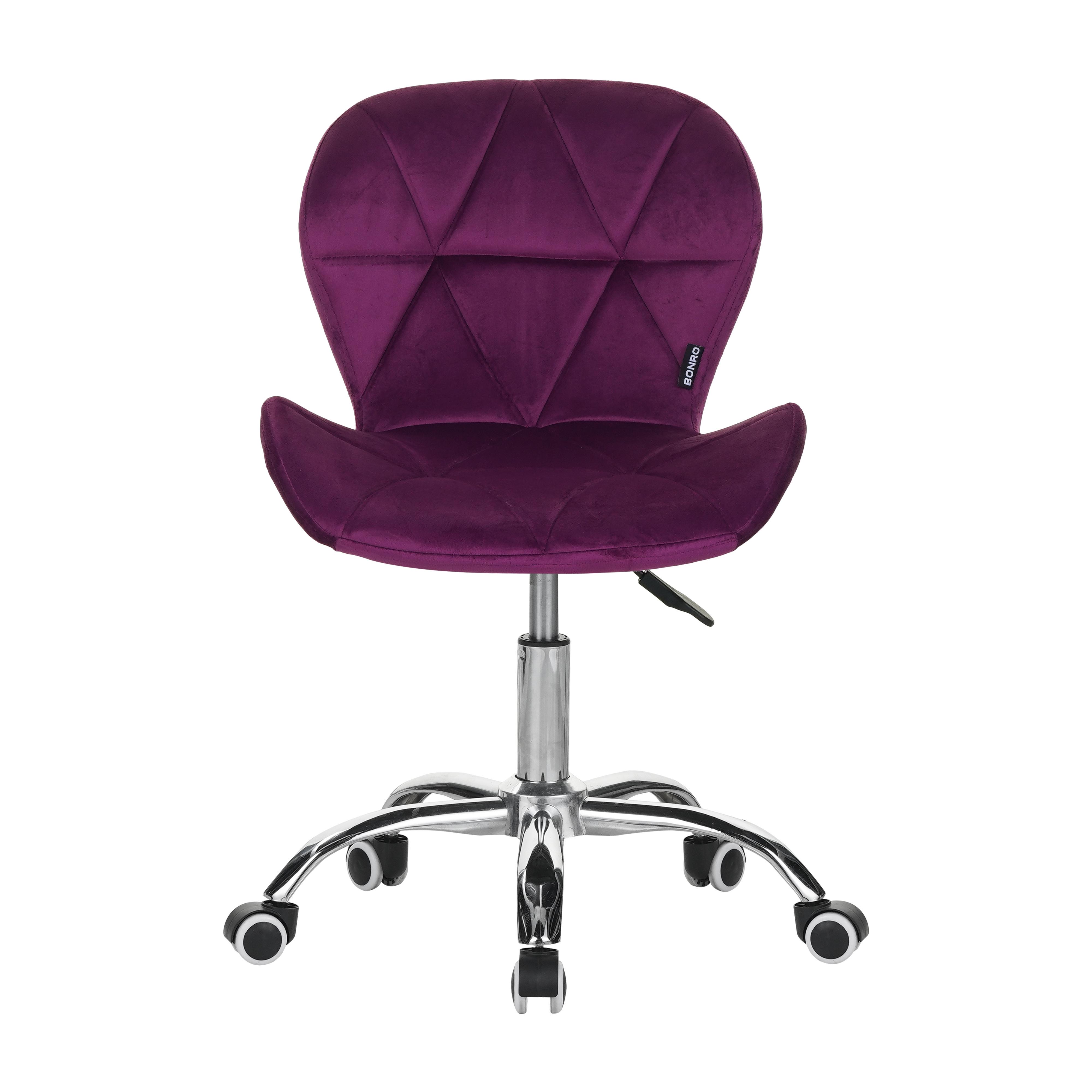 Кресло офисное компьютерное на колесах Bonro B-531 велюр Розовый (5234) - фото 3