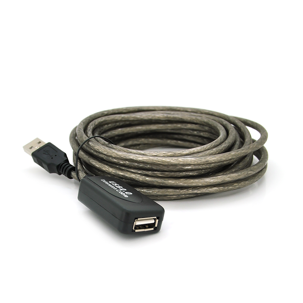 Активный удлинитель USB 2,0 AM/AF с чипом Q50 для подключения техники 5 м (YUT_V10857)