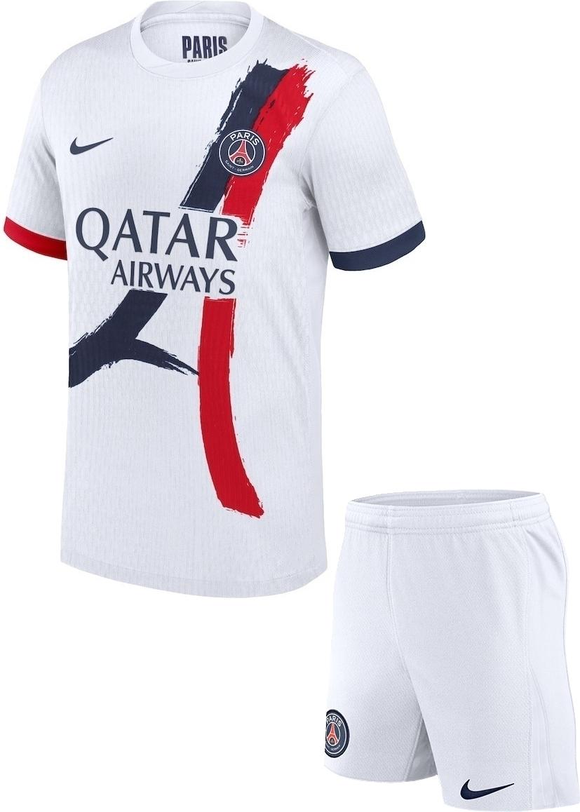 Футбольная форма детская ПСЖ 2024-2025 выездная 155-165 см Бело-красный (F0027)