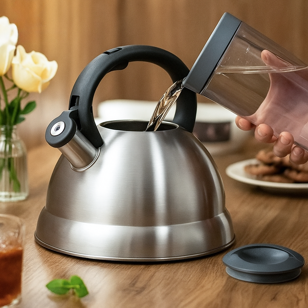 Чайник для всех видов плит Classic Steel с свистком капсульное дно нержавеющая сталь 3 л (03-MH-3603) - фото 3 Чайник для всех видов плит Classic Steel с свистком капсульное дно нержавеющая сталь 3 л (03-MH-3603) - фото 3