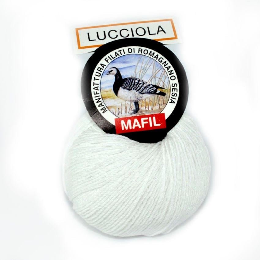 Пряжа хлопковая с люрексом Mafil Lucciola 38 bianco Белый (7091)