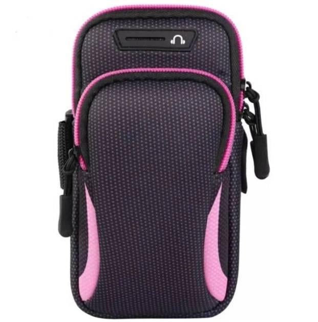 Сумка для смартфона на руку Black/Pink (0183)