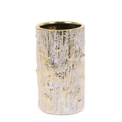 Ваза керамическая 26 см Бело-золотой (36814)