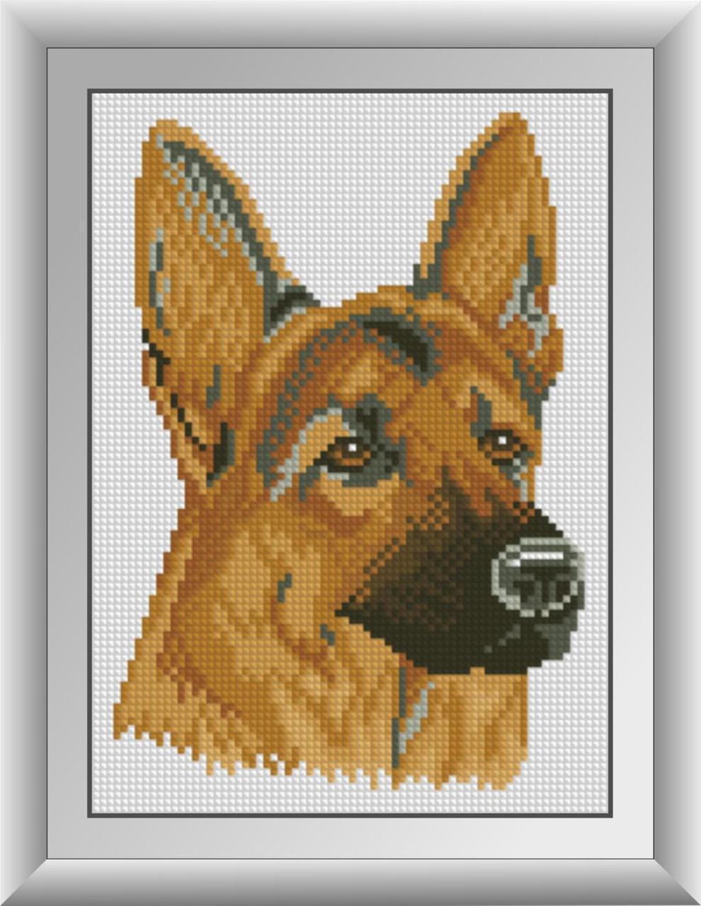 Алмазна мозаїка Dream Art Німецька вівчарка 18x25 см (DA.30543)