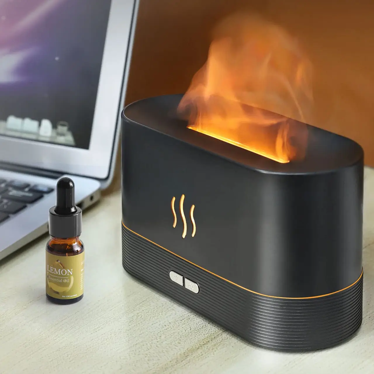 Зволожувач повітря Kinscoter DQ-701 USB ефект вогню 180 мл Чорний (25412463) - фото 4