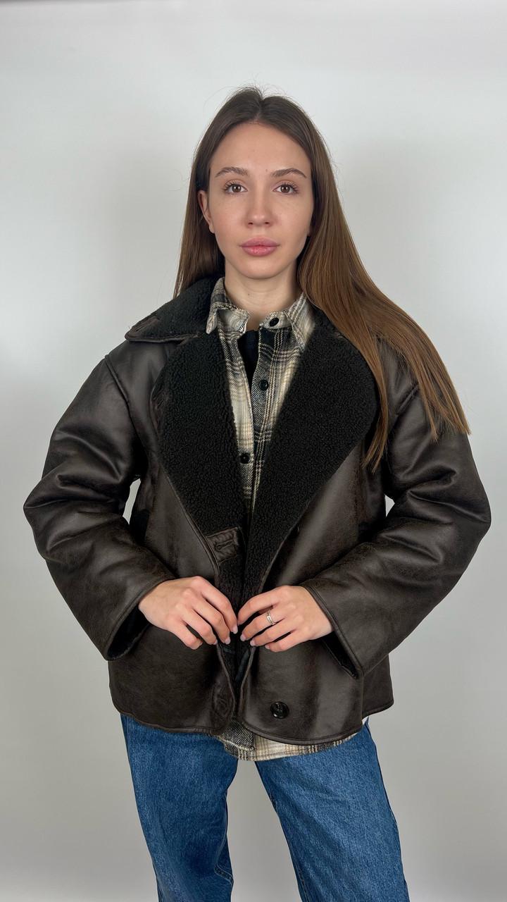 Дублянка жіноча Бренд #242-02 M Коричневий (23918506) - фото 2 Дублянка жіноча Бренд #242-02 M Коричневий (23918506) - фото 2