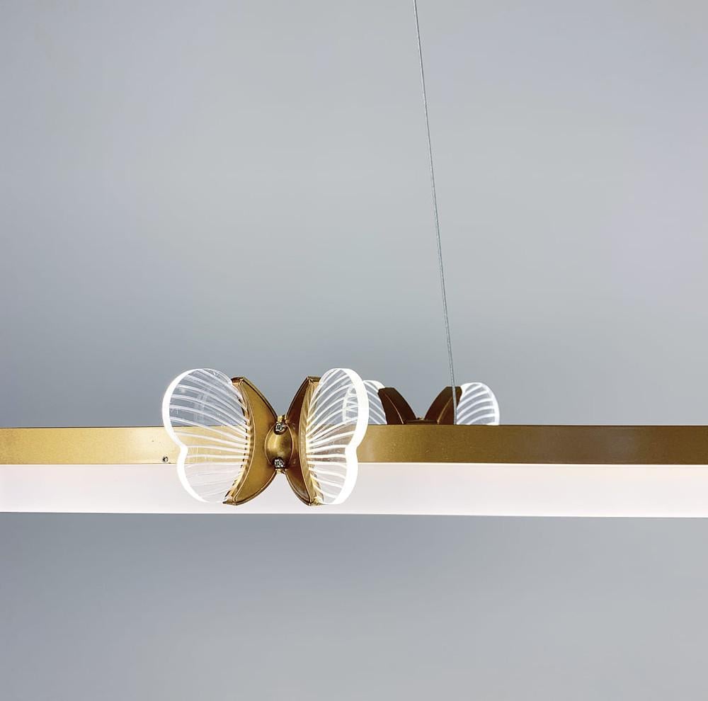 Люстра світлодіодна видовжена із метеликами Золотий (C 18-1000 GD) - фото 2