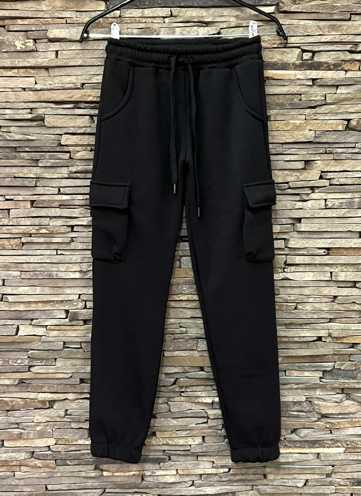 Джоггеры карго с карманами для мальчика 152 см Черный (127067)