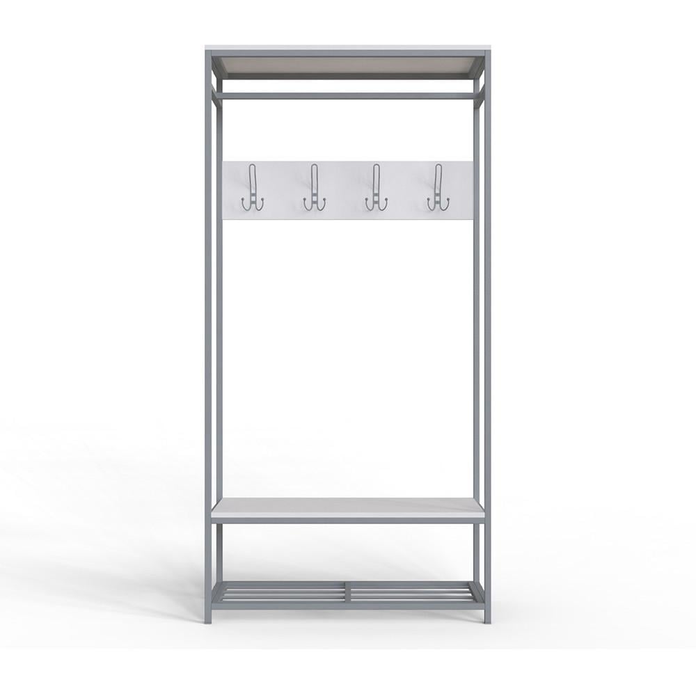 Вешалка модульная напольная Ferrum-decor Трелис 15 ДСП 16 мм 180x90x38 см Серый/Белый (FRD-104373) Вешалка модульная напольная Ferrum-decor Трелис 15 ДСП 16 мм 180x90x38 см Серый/Белый (FRD-104373)
