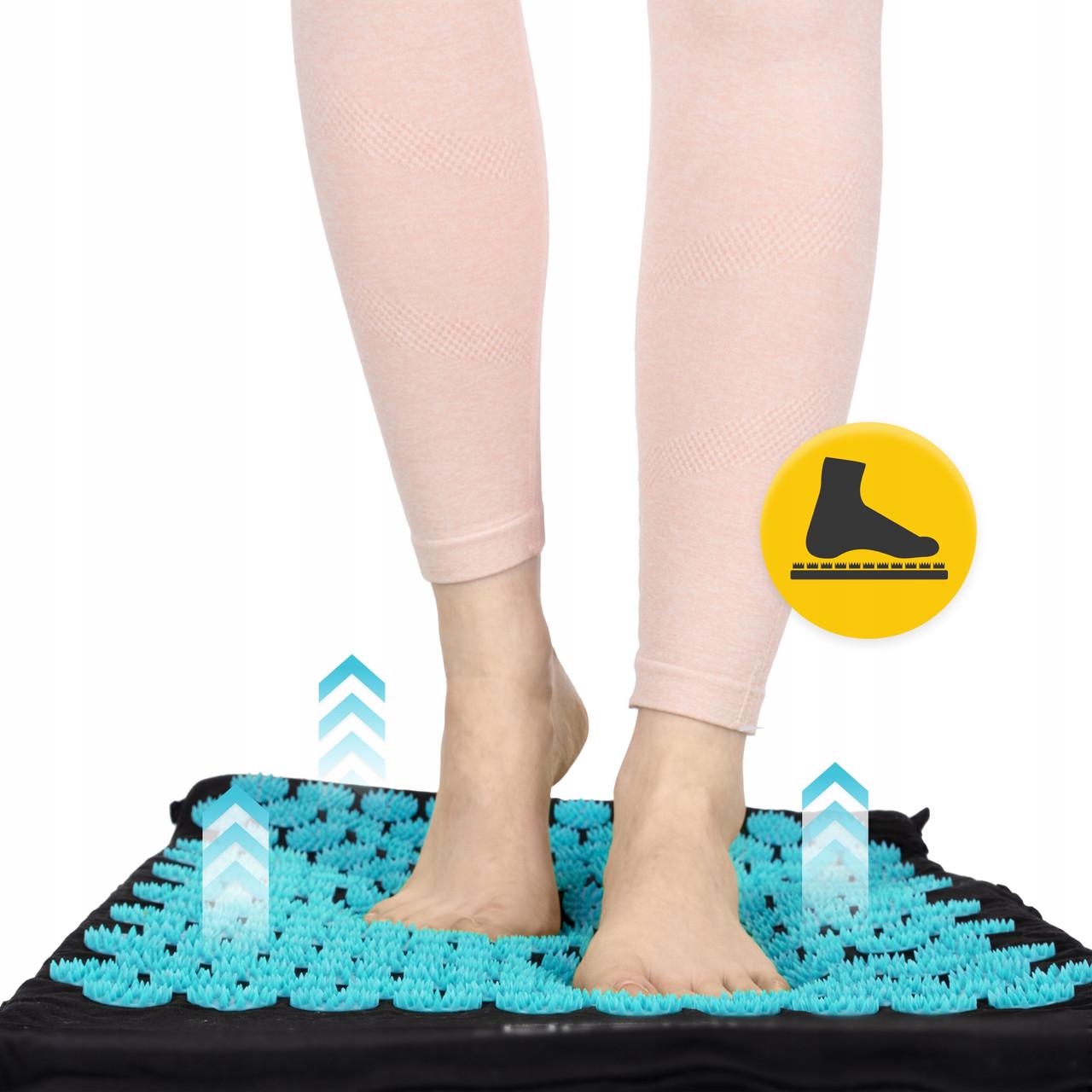 Килимок акупунктурний з валиком 4fizjo Classic Mat Аплікатор Кузнєцова Black/Blue (P-5905973402385) - фото 7