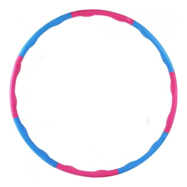 Обруч складной массажный Supretto Хулахуп из 8 секций 95х3 см Розовый с голубым