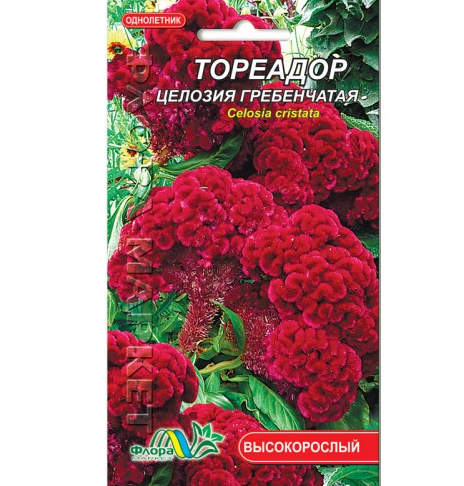 Насіння Целозія гребінчаста Тореодор червоний однорічник високорослий 0,05 г (26435)