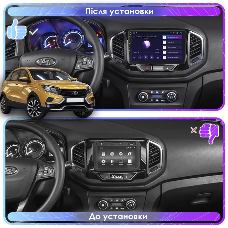 Магнитола штатная Lesko для LADA (ВАЗ) XRAY I 2015-н.в. экран 9" 4/32Gb 4G Wi-Fi GPS Top Лада - фото 3