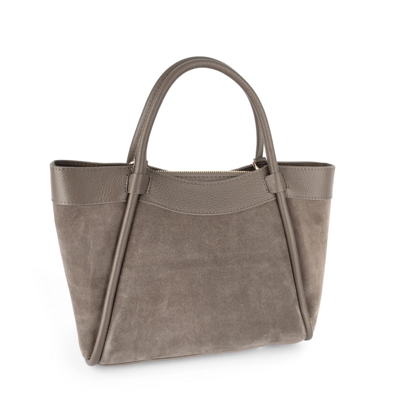 Сумка женская Virginia Conti замшевая с 2 ручками Темный тауп (04027) - фото 1 Сумка женская Virginia Conti замшевая с 2 ручками Темный тауп (04027) - фото 1