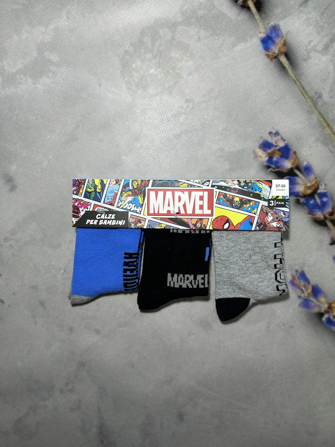 Набір шкарпеток 3 пари Marvel р. 23-26 Синьо-сірий