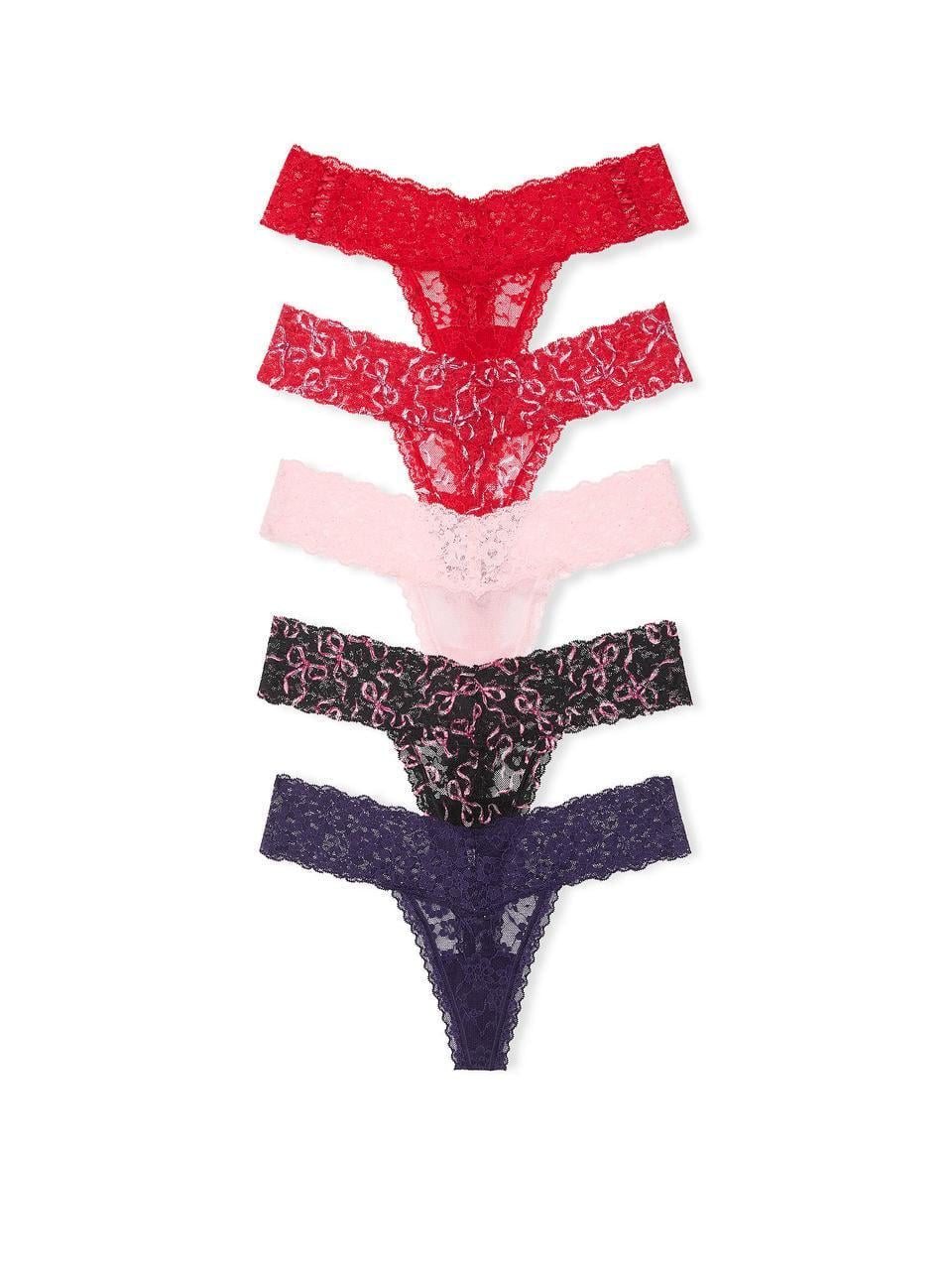 Набор трусиков Victoria's Secret Thong стринги XL Разноцветный (154000416244)