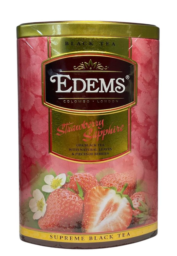 Чай Edems Strawberry Sapphire Чорний Полуниця Сапфір зі шматочками ягід у металевій банці 200 г (60639)