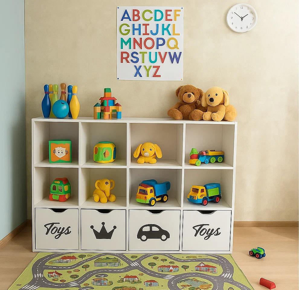 Стеллаж для детских игрушек и книг Gap ST12 1 на 12 ячеек White/Grey