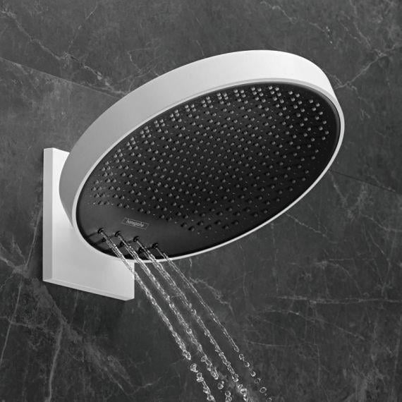 Верхний душ Hansgrohe Rainfinity 26234700 360 мм с настенным держателем матовый Белый (60240) - фото 4