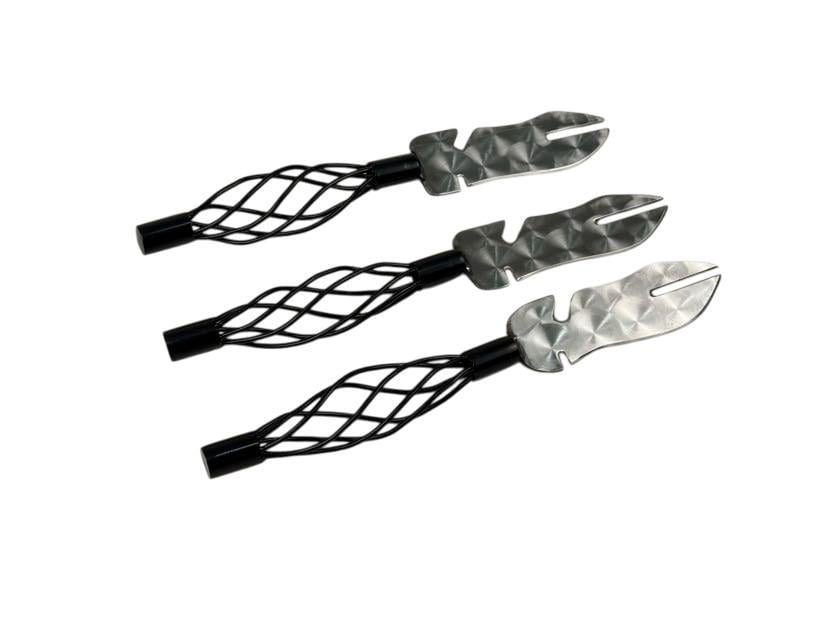 Вилка для снятия мяса Эксклюзив с плетеной ручкой из нержавеющей стали 3 шт. Стальной (21-10-SH-3136)