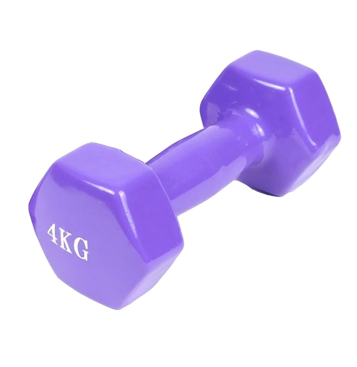 Гантель Feel Fit с виниловым покрытием 1 шт. 4 кг Фиолетовый