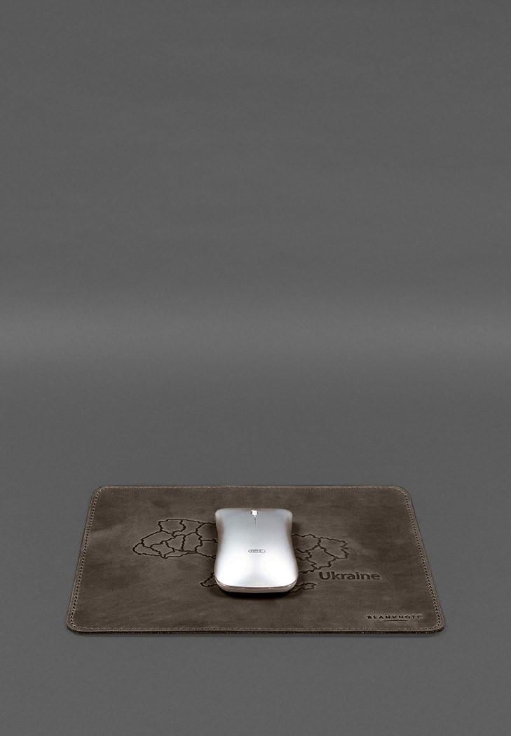 Набор настольный из натуральной кожи 5.0 с картой Украины Crazy Horse Темно-коричневый (A-028354) - фото 6