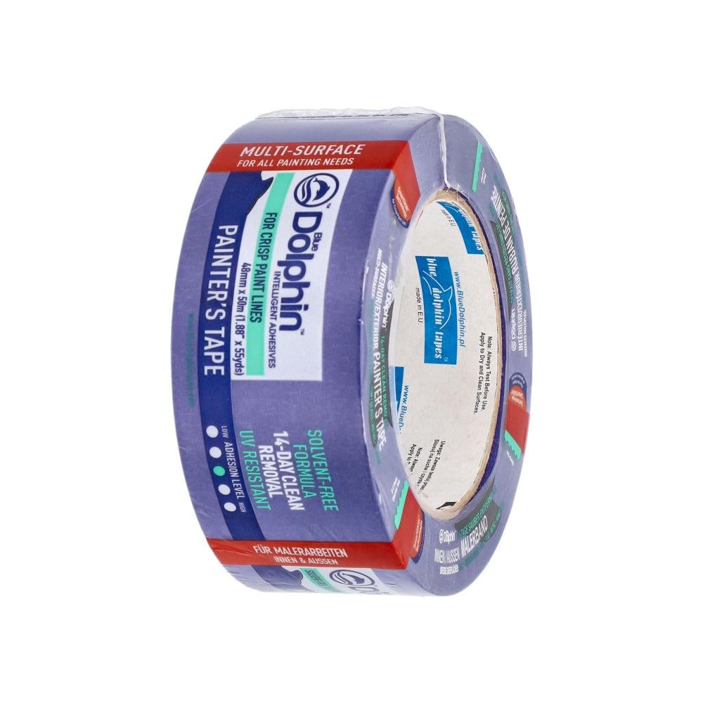 Скотч малярный Blue dolphin painter's tape special blue 48 мм 50 м