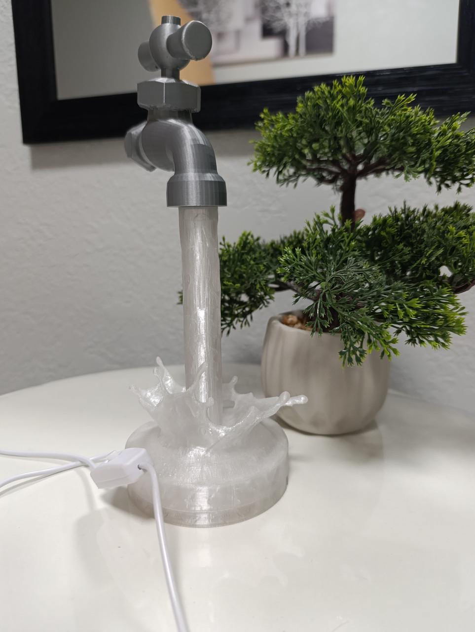 Ночник RGB Кран с водой LED 3D печать (2835816745)