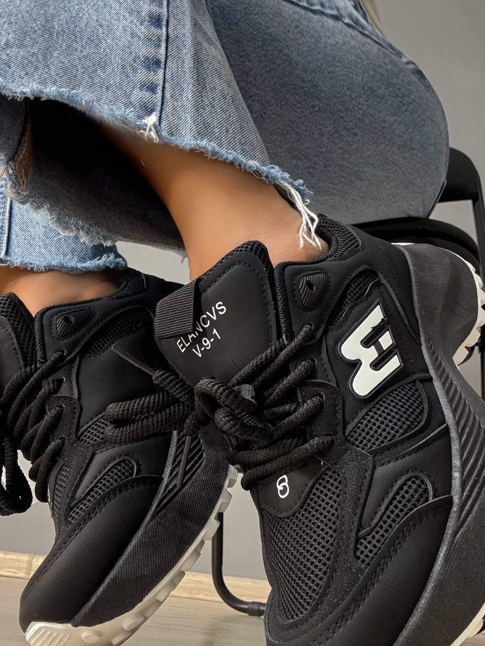 Кросівки жіночі Violeta 136-33 комбіновані на високій підошві р. 36 Чорний (5052) - фото 2