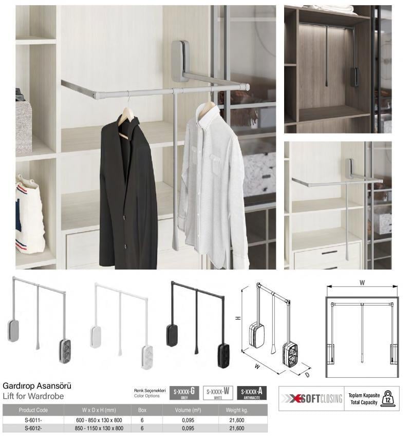 Пантограф Starax 850-1150 мм Антрацит (S-6012-A) - фото 3 Пантограф Starax 850-1150 мм Антрацит (S-6012-A) - фото 3