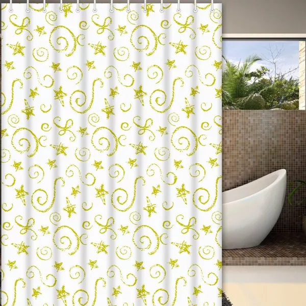 Шторка для ванної кімнати Frap F8808 поліетилен 180x180 см Жовтий (SQ-1037820) - фото 4