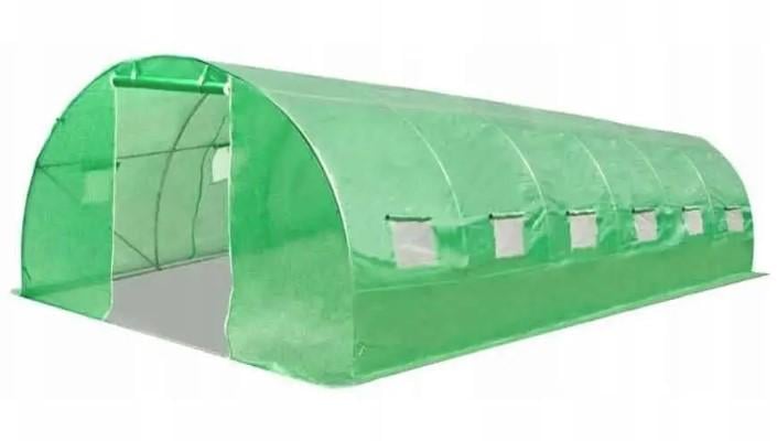 Теплица садовая с окнами Bass Polska Арочный парник зеленый 18 м2 каркасный с вентиляцией 6х3х2 м