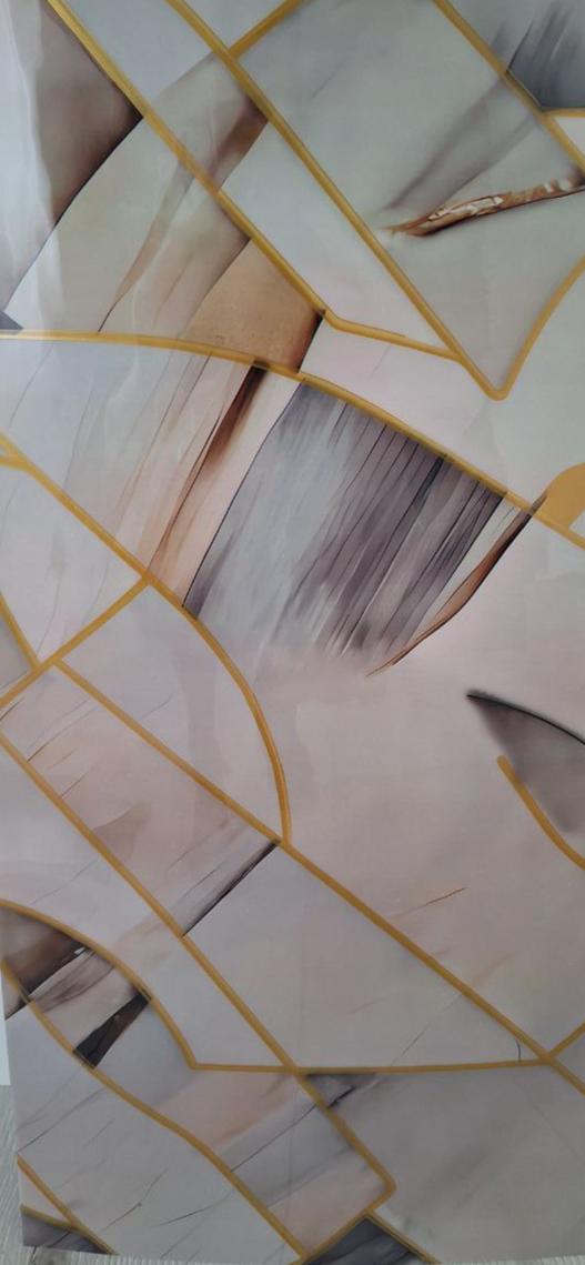 Декоративная панель самоклеящаяся для стен 600х300х2 мм Бежево-серый глянец (F30)