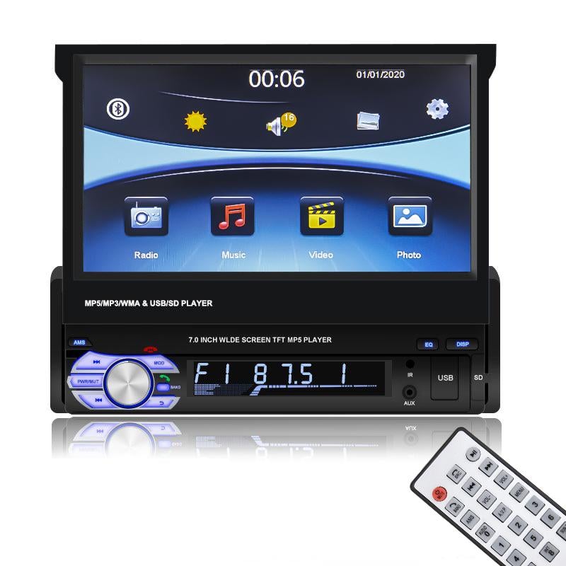 Автомагнитола Lesko 9602 1 Din выдвижной экран 7'' WinCE прием звонков bluetooth AUX/USB/TF Автомагнитола Lesko 9602 1 Din выдвижной экран 7'' WinCE прием звонков bluetooth AUX/USB/TF