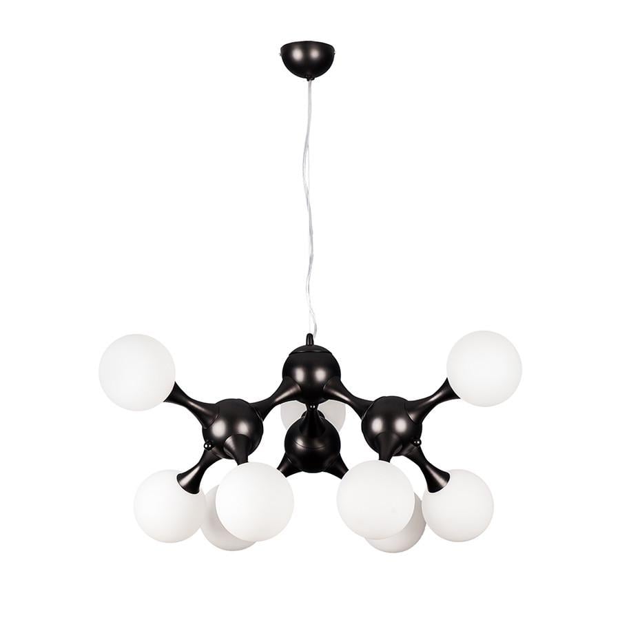 Люстра молекула підвісна 7529816-9 BK/WH Чорний/Білий